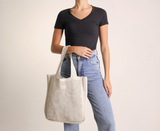 Bolsa Shopping Grande Knit Natural