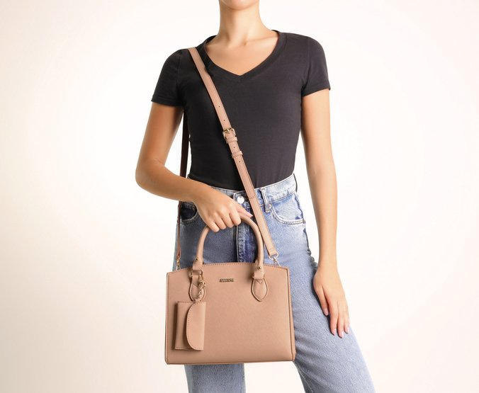 Bolsa Tote Média Nude Essencial Pouch